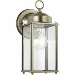 Generation Lighting New Castle Wall Lantern (Large) | Clear Brushed Nickel