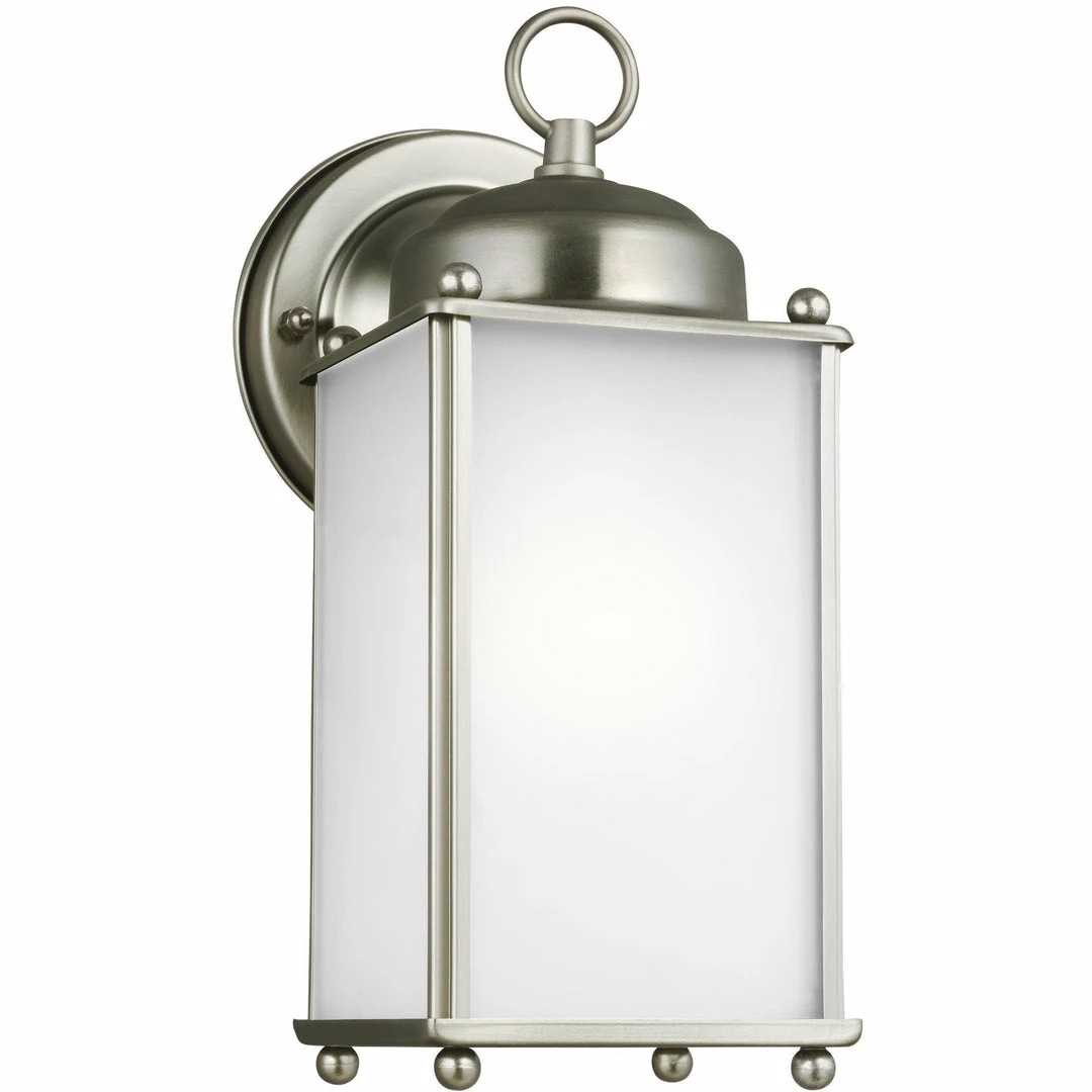 Generation Lighting New Castle Wall Lantern (Large) | Opal Brushed Nickel