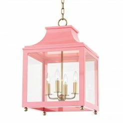 HVL - Mitzi Leigh Pendant Aged Brass/ Polished Nickel | Pink