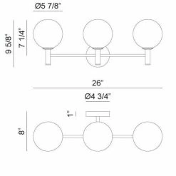 Matteo Lighting Cosmo 3-Light Vanity | Gold Brass/Opal | OPEN BOX