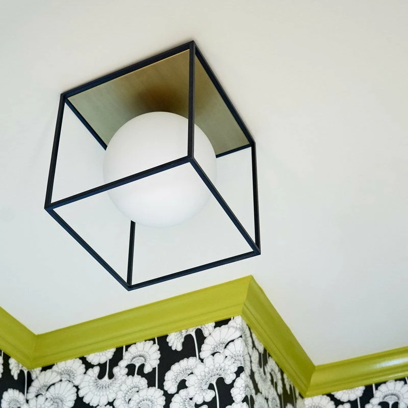 HVL - Mitzi Lighting Aira 1-Light 14" Flush Mount (Large) | Aged Brass/Black