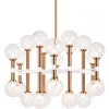 Matteo Lighting Stellar 18-Light Pendant | Aged Gold/Clear Glass Pendants