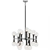 Matteo Lighting Stellar 18-Light Pendant | Black/Clear Glass