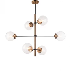 Matteo Lighting Enchant 6-Light Pendant | Aged Gold/Clear