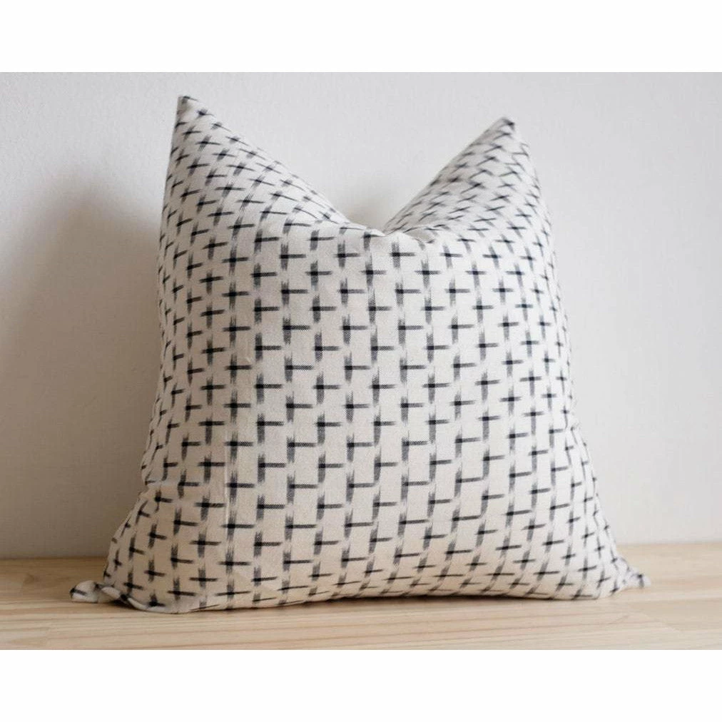 Stitched By Grace Darcy Pillow | White/Black Decor