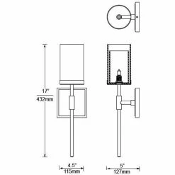 Matteo Lighting Nolan 17" Wall Sconce | Chrome