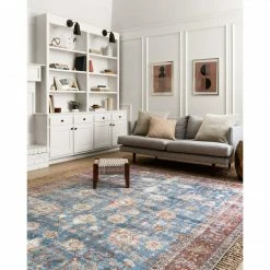 Loloi Loren Rug 01 | Blue/Brick Loloi Rugs