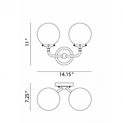 Matteo Lighting Particles 2-Light Wall Sconce | Chrome/Clear Wall Sconces