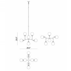 Matteo Lighting Pendants Particles 8-Light Pendant | Chrome/Clear