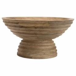 Creative COOP Wooden Pedestal Bowl