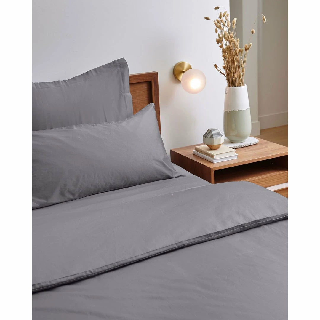 White Terry Luxury Organic Bed Sheets | Charcoal Grey Decor