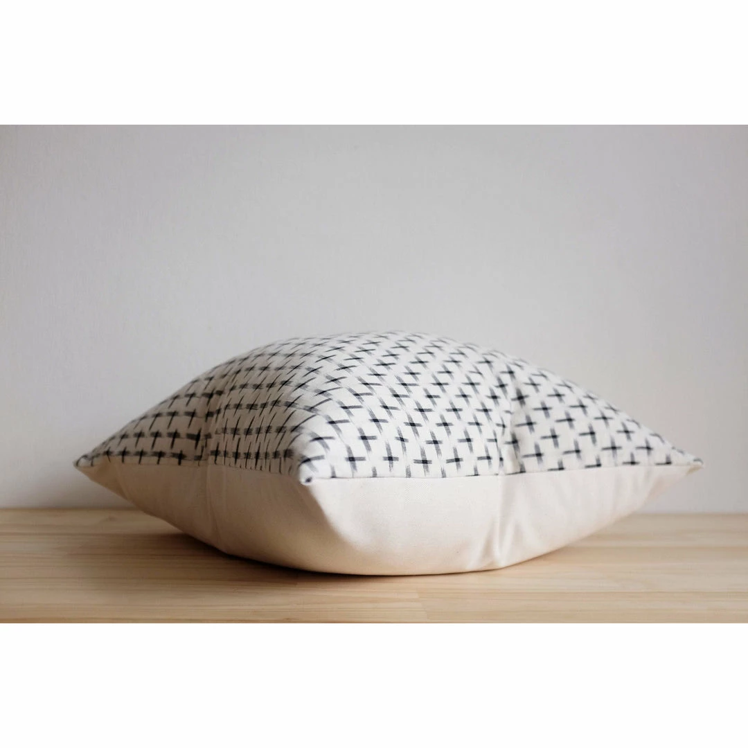 Stitched By Grace Darcy Pillow | White/Black Decor