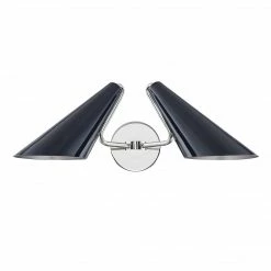 HVL - Mitzi Talia 2-Light Wall Sconce | Polished Nickel/Midnight Blue