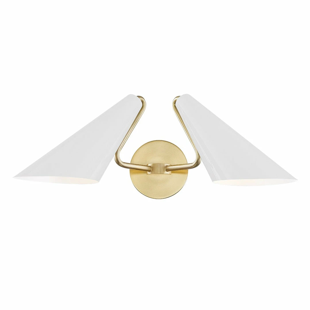 HVL - Mitzi Talia 2-Light Wall Sconce | Aged Brass/Dove Grey